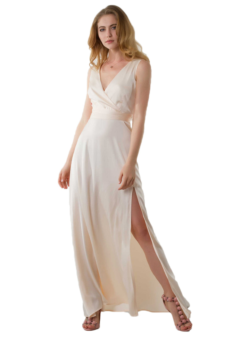 Zoey Satin Slit Maxi Dress