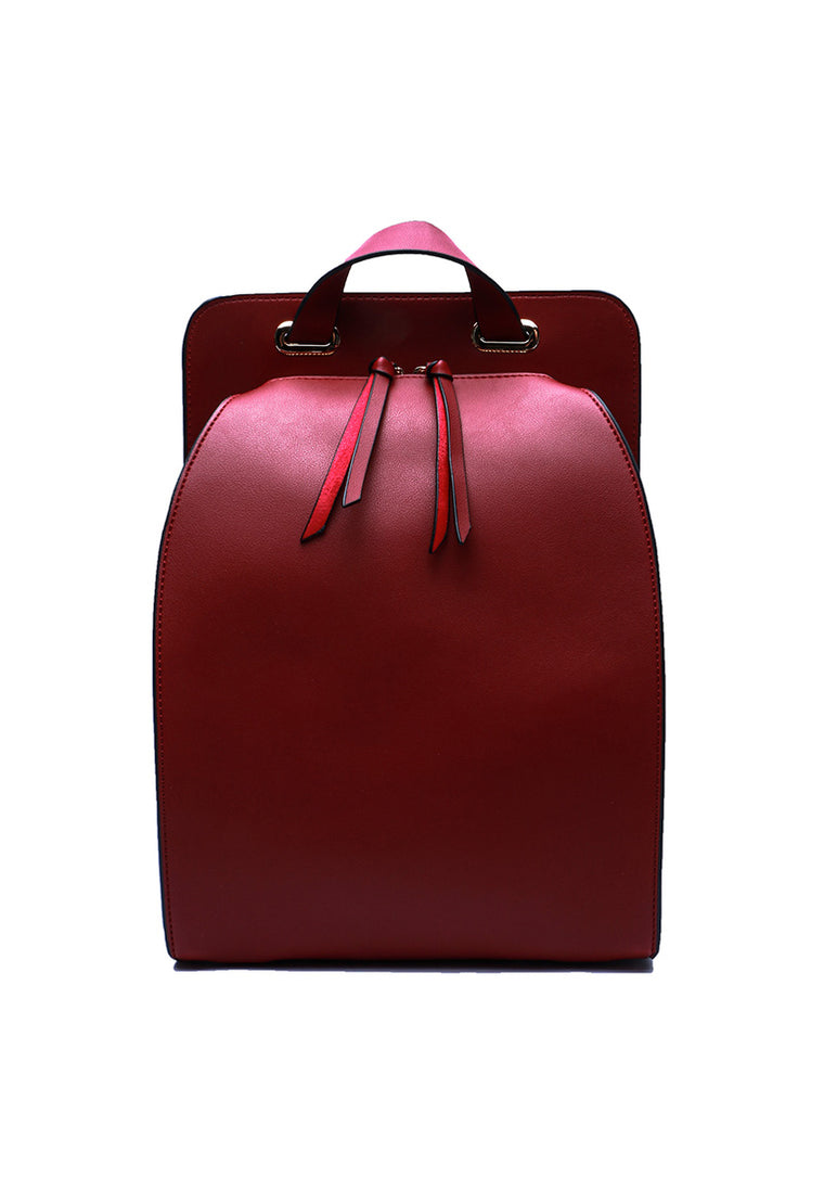 Red Square PU Backpack